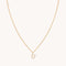 18k Gold Plated Jewellery - U Initial Pavé Pendant Necklace in Gold - Pendant Necklace - Astrid &amp; Miyu