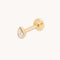 Flat Back Labret Studs - Diamond Bezel Pear Piercing Stud in Solid Gold - Piercing Studs - Astrid &amp; Miyu
