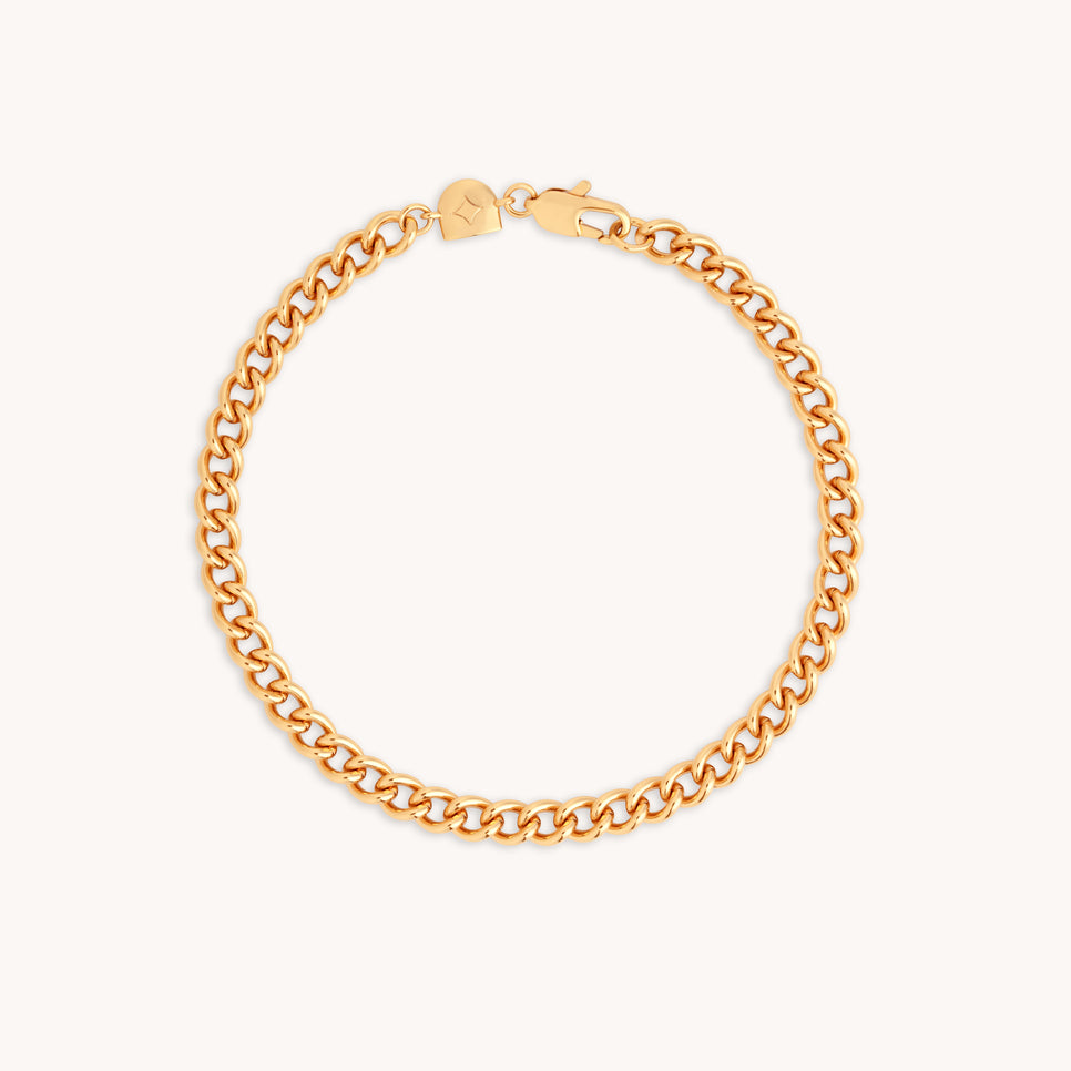 Bold Essential Curb Chain Bracelet in Gold-Astrid &amp; Miyu