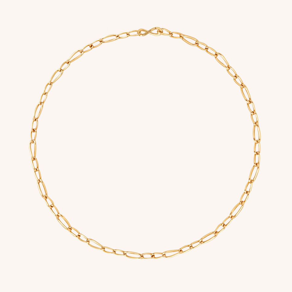 18k Gold Plated Jewellery - Infinite Slim Chain Necklace in Gold - Chain Necklace - Astrid &amp; Miyu